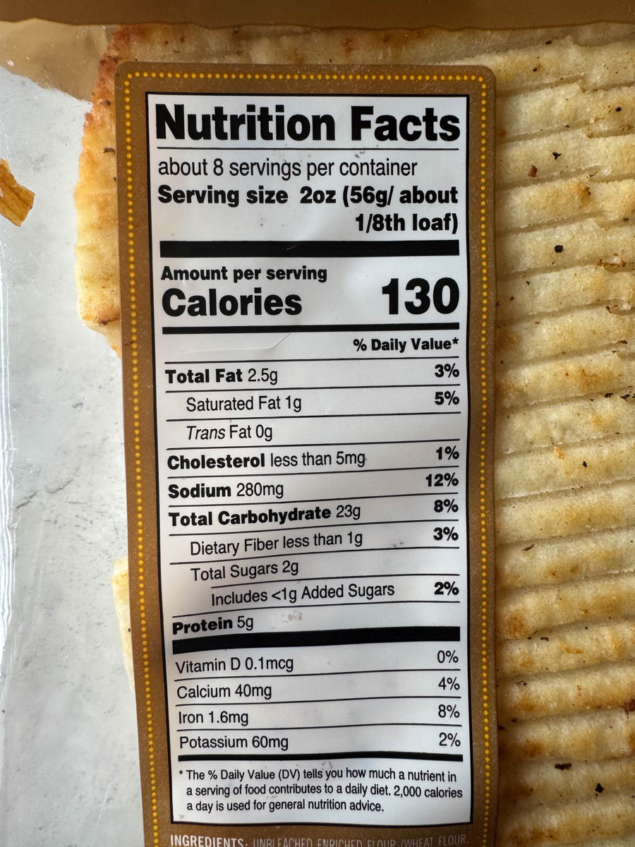 nutrition facts