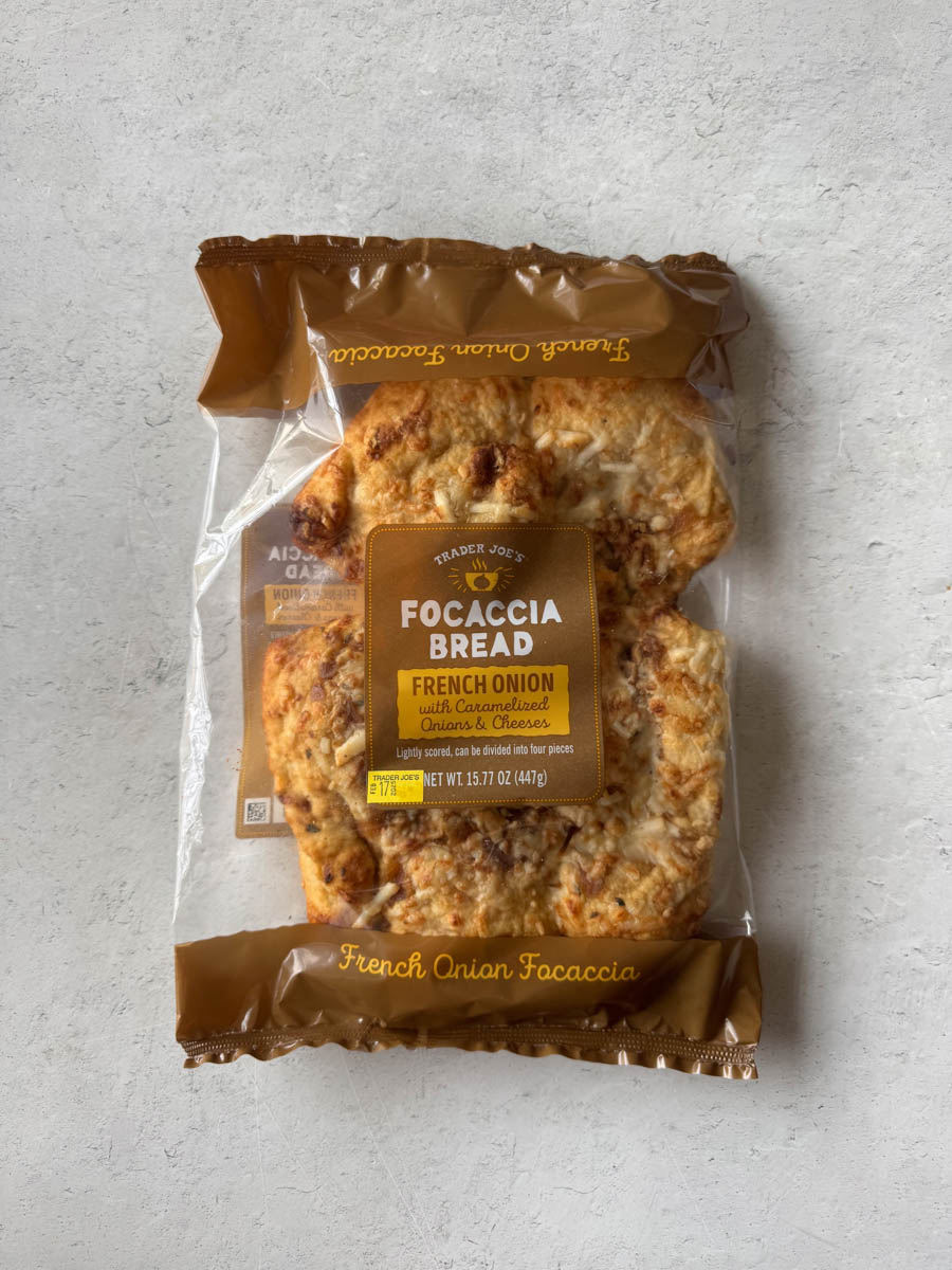 package of focaccia bread with french onion