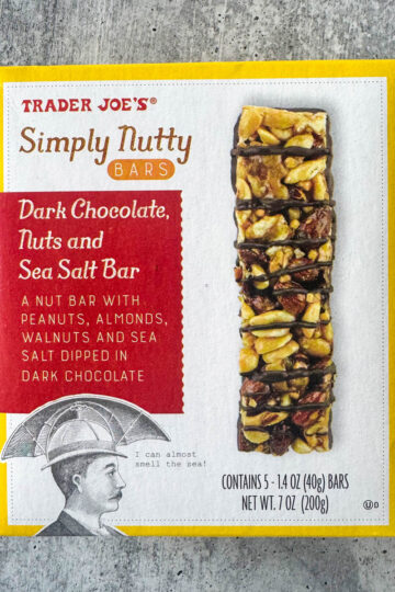 simply nutty bars box on the table