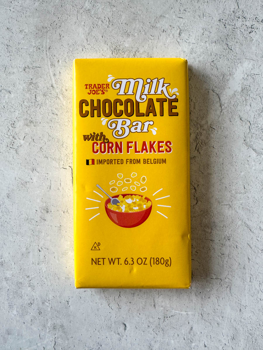 milk chocolate bar with corn flakes