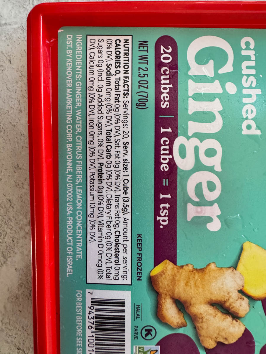 ginger cubes in a box
