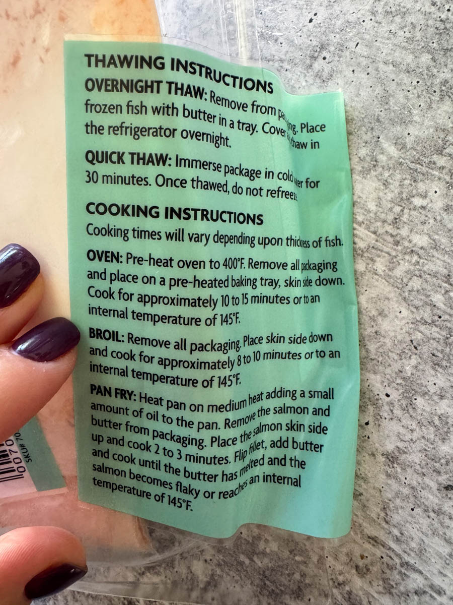 thawing and cooking instructions