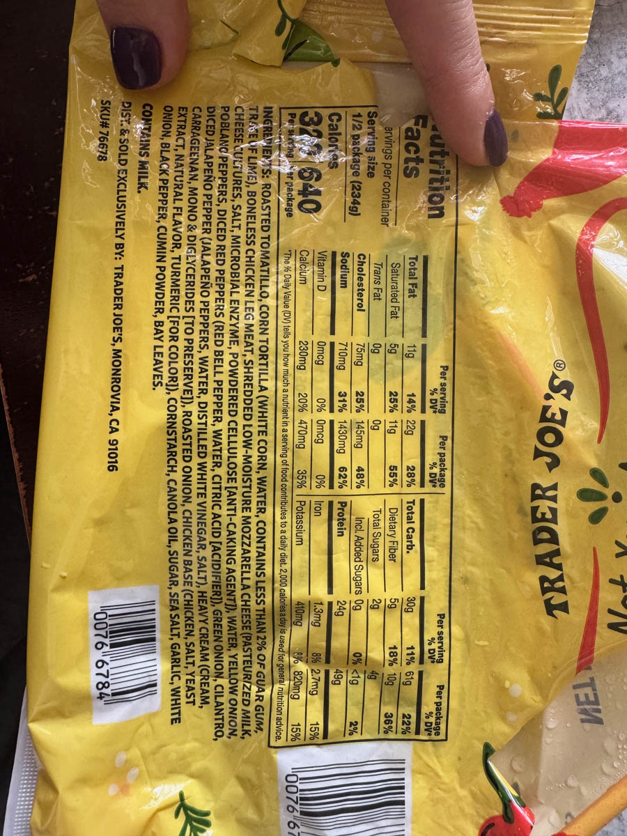 nutrition facts