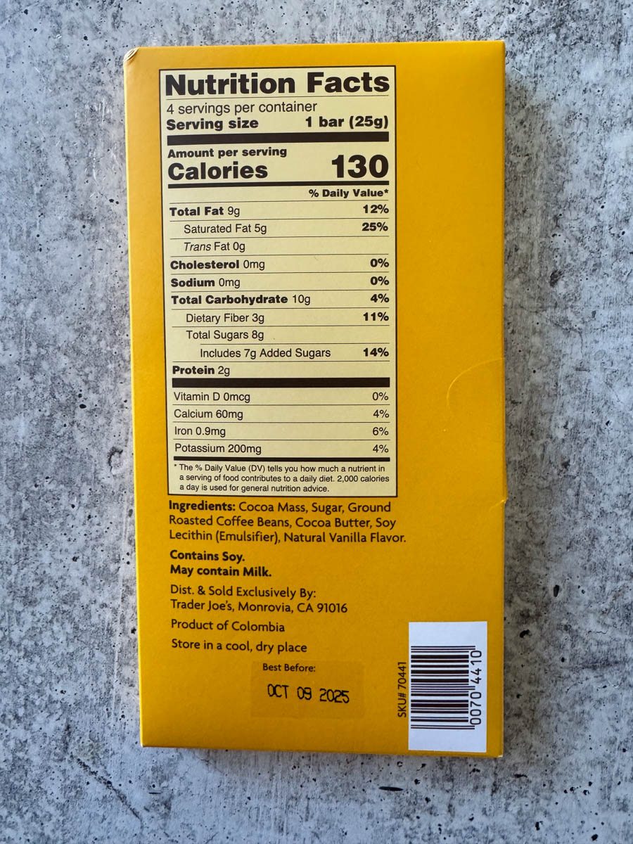 nutrition facts