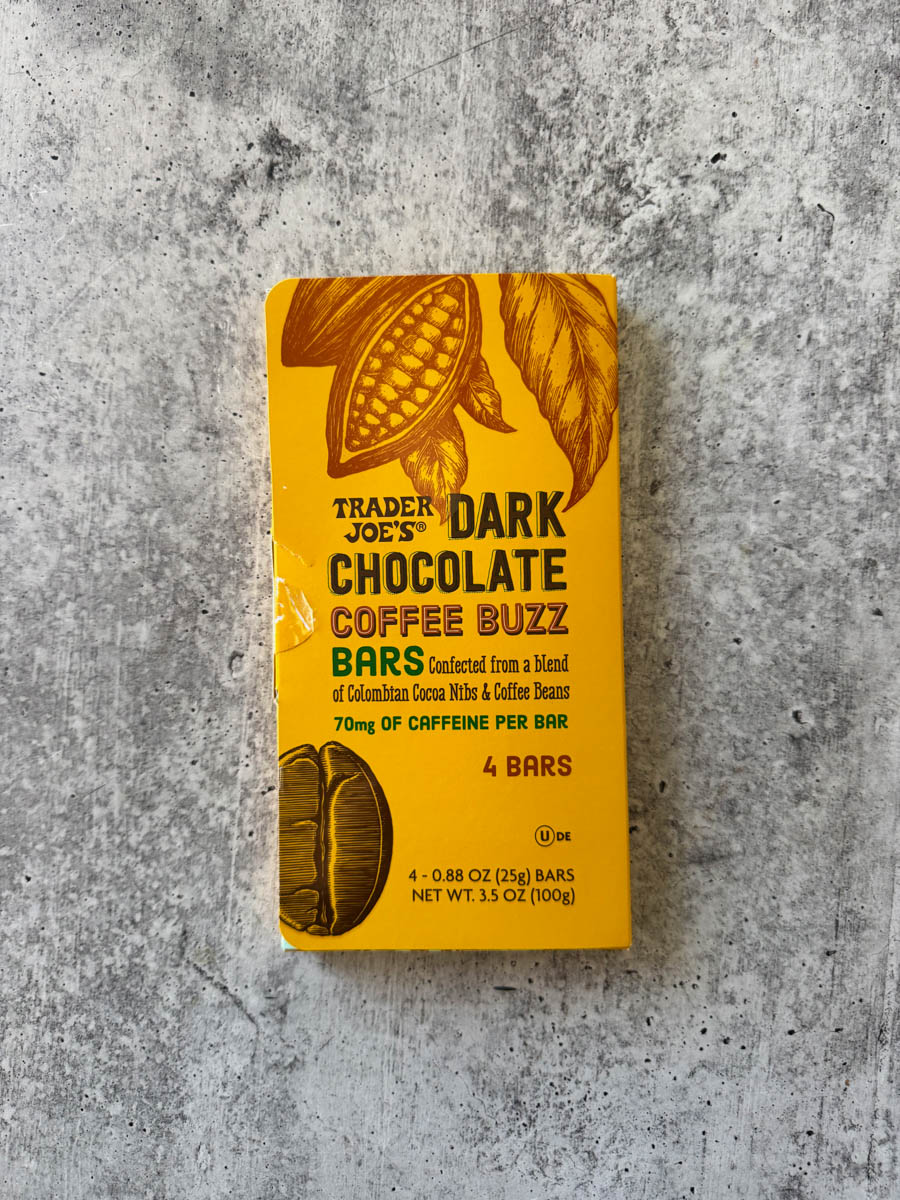 trader joe's dark chocolate coffee buzz bars