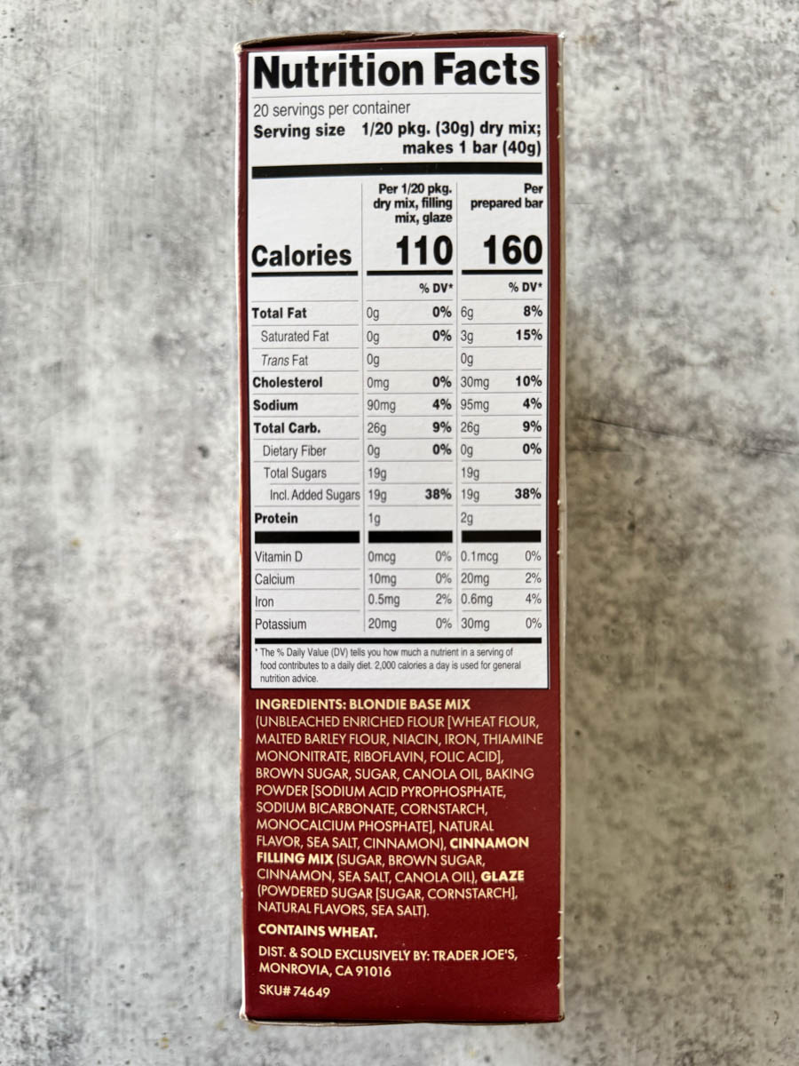 nutrition facts