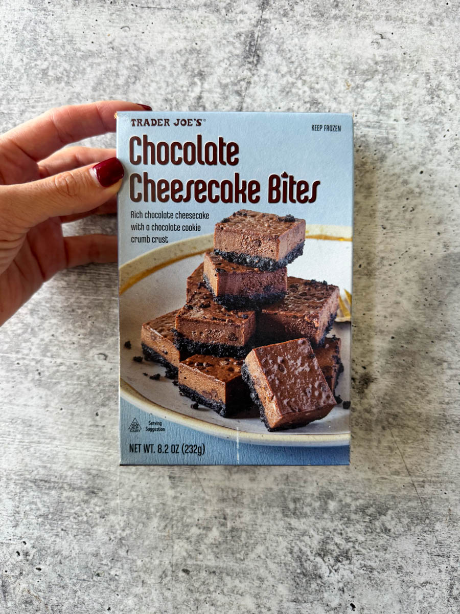 trader joe's chocolate cheesecake bites box