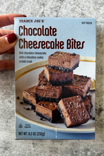 trader joe's chocolate cheesecake bites box