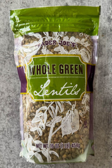 whole green lentils package