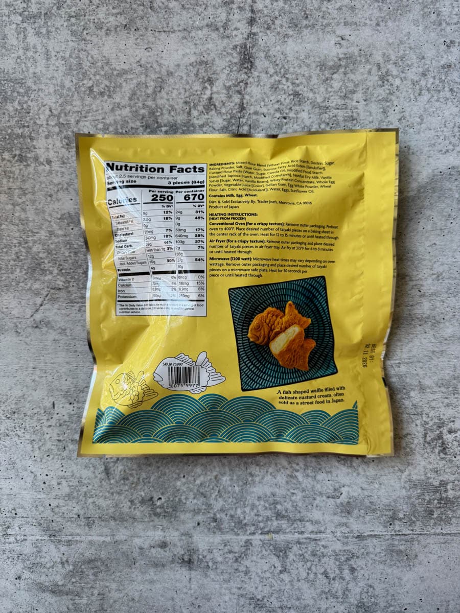 back of the package