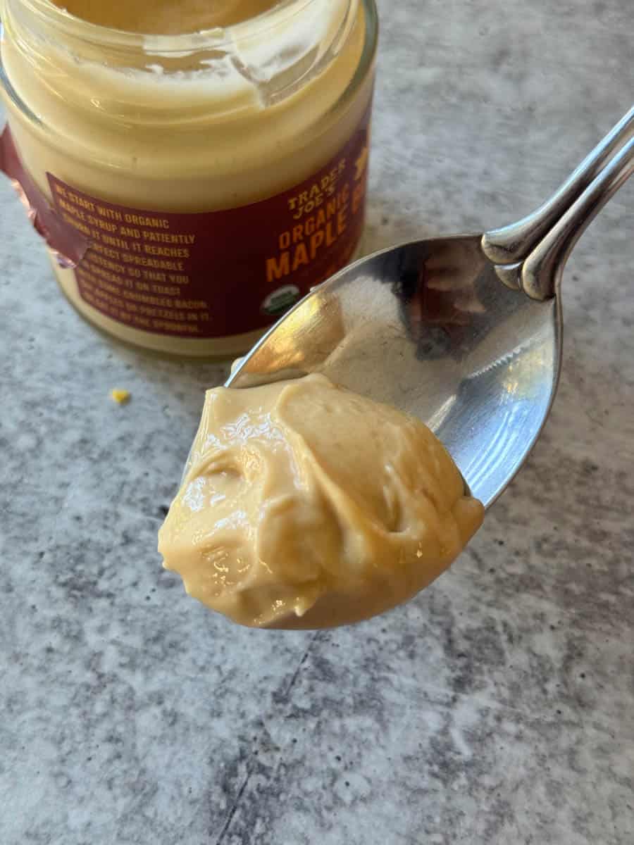 whipped maple butter in spoon
