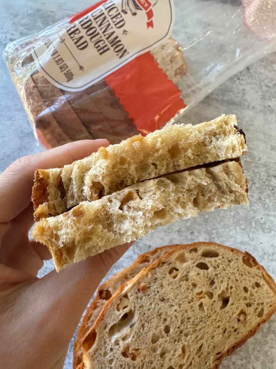 sliced bread in hand
