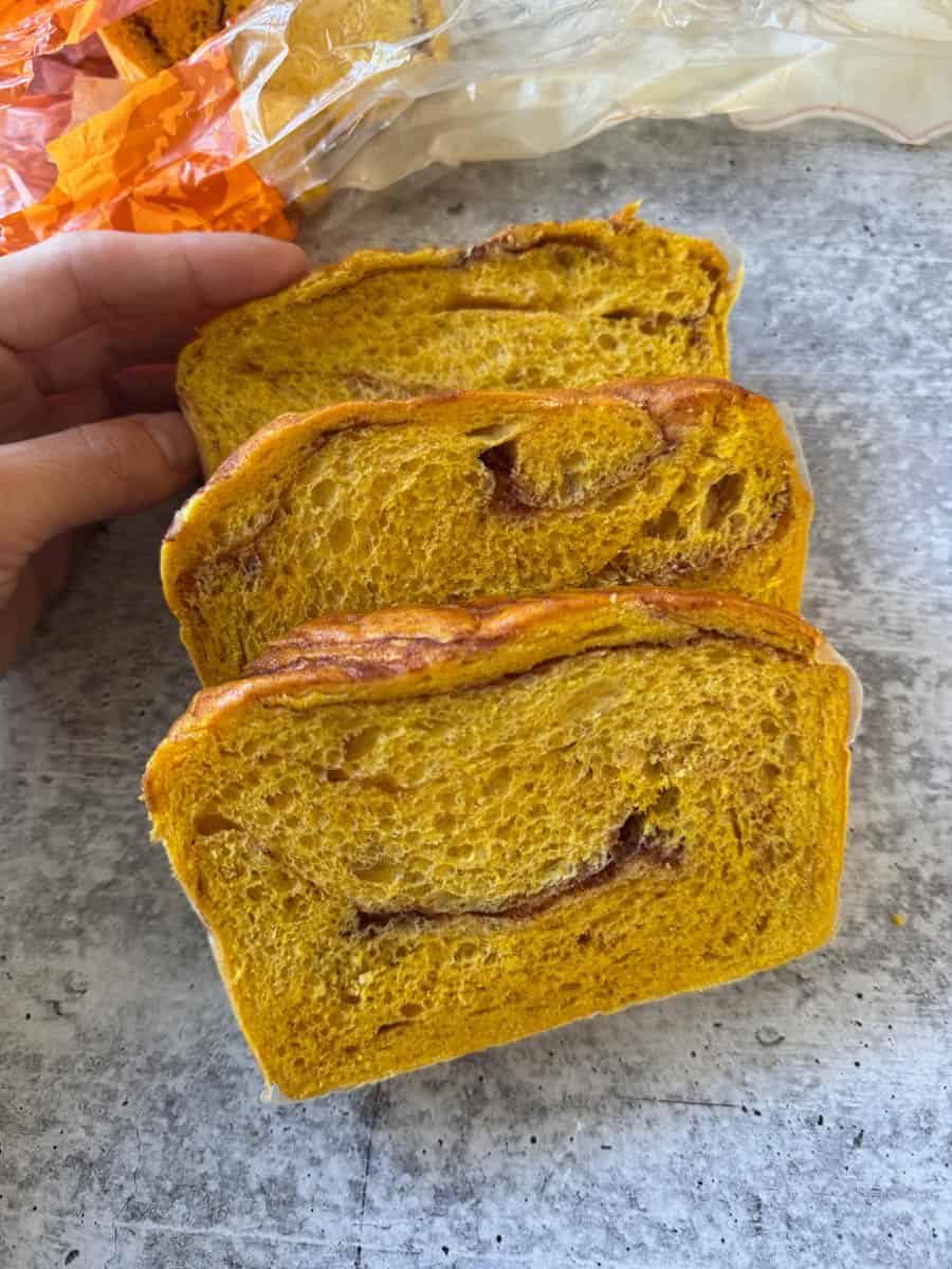 pumpkin brioche bread on the table