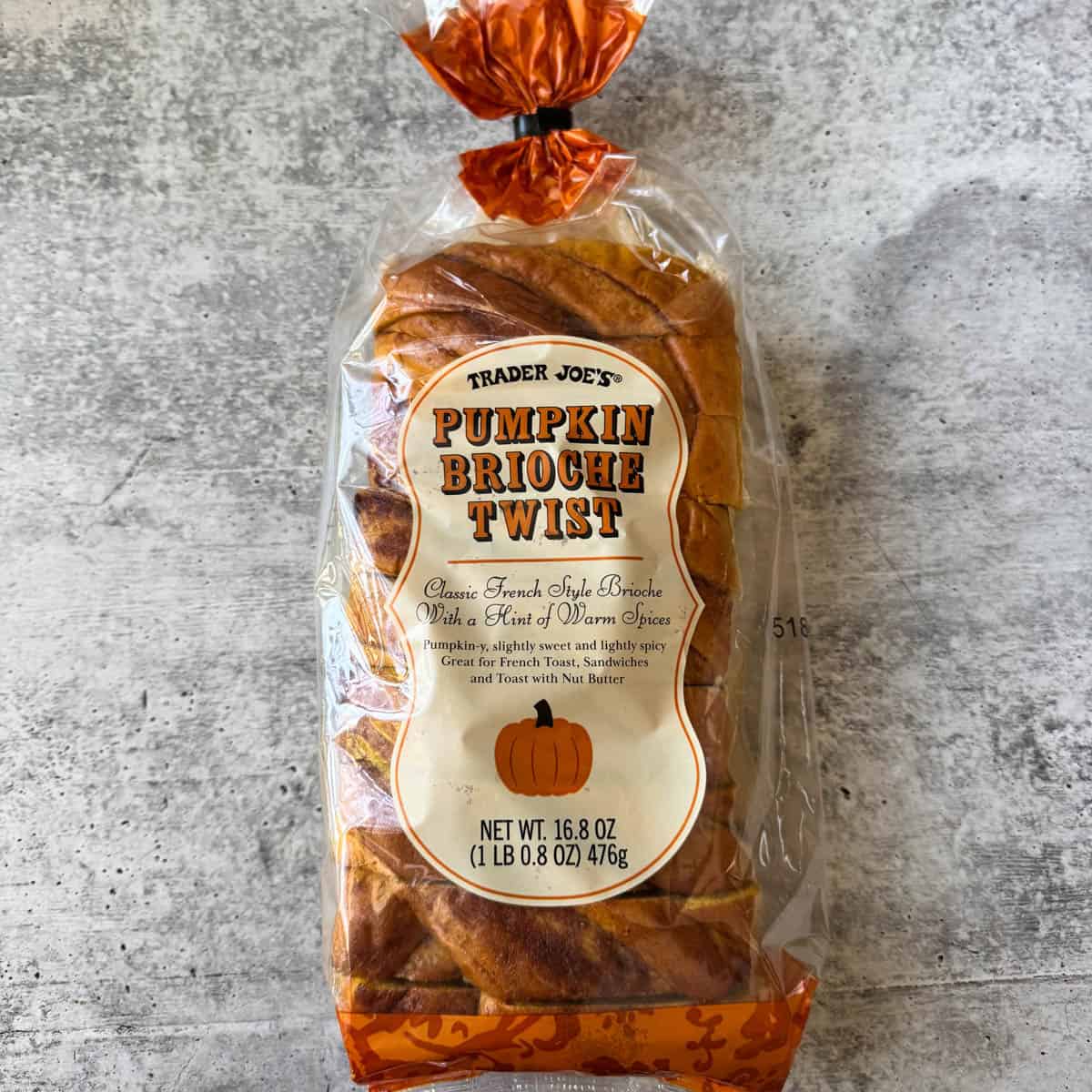 pumpkin brioche twist from trader joe's