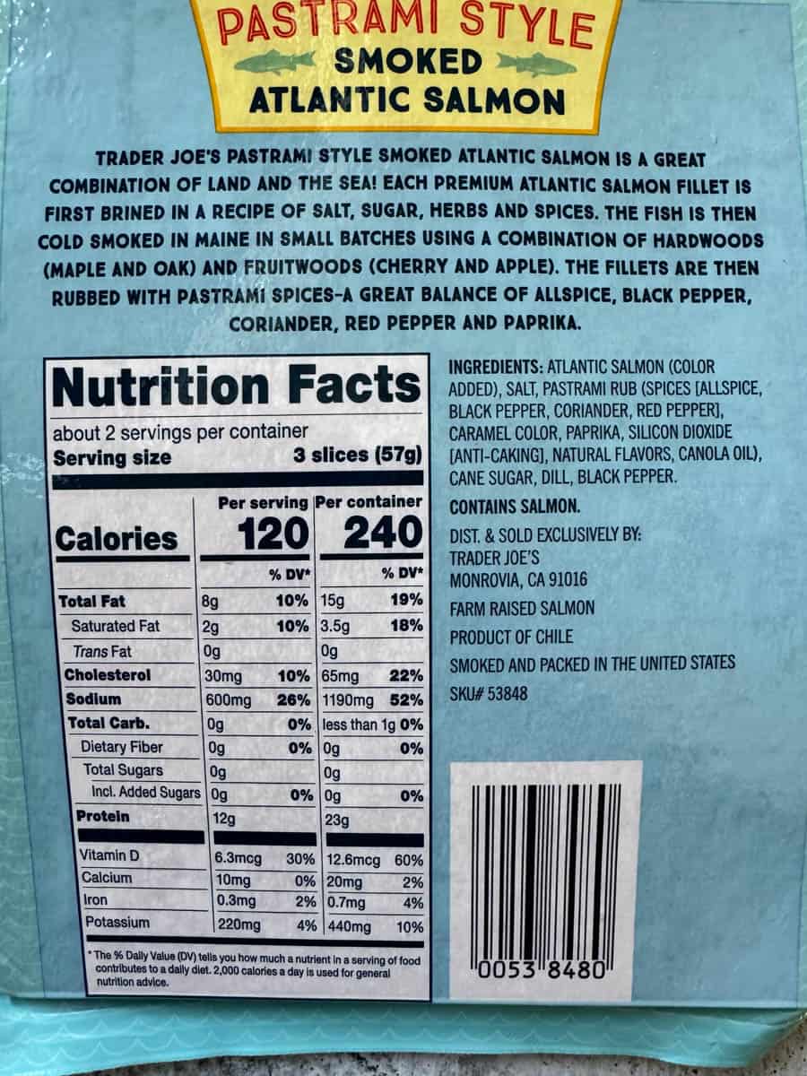 pastrami style smoked salmon from trader joe's
