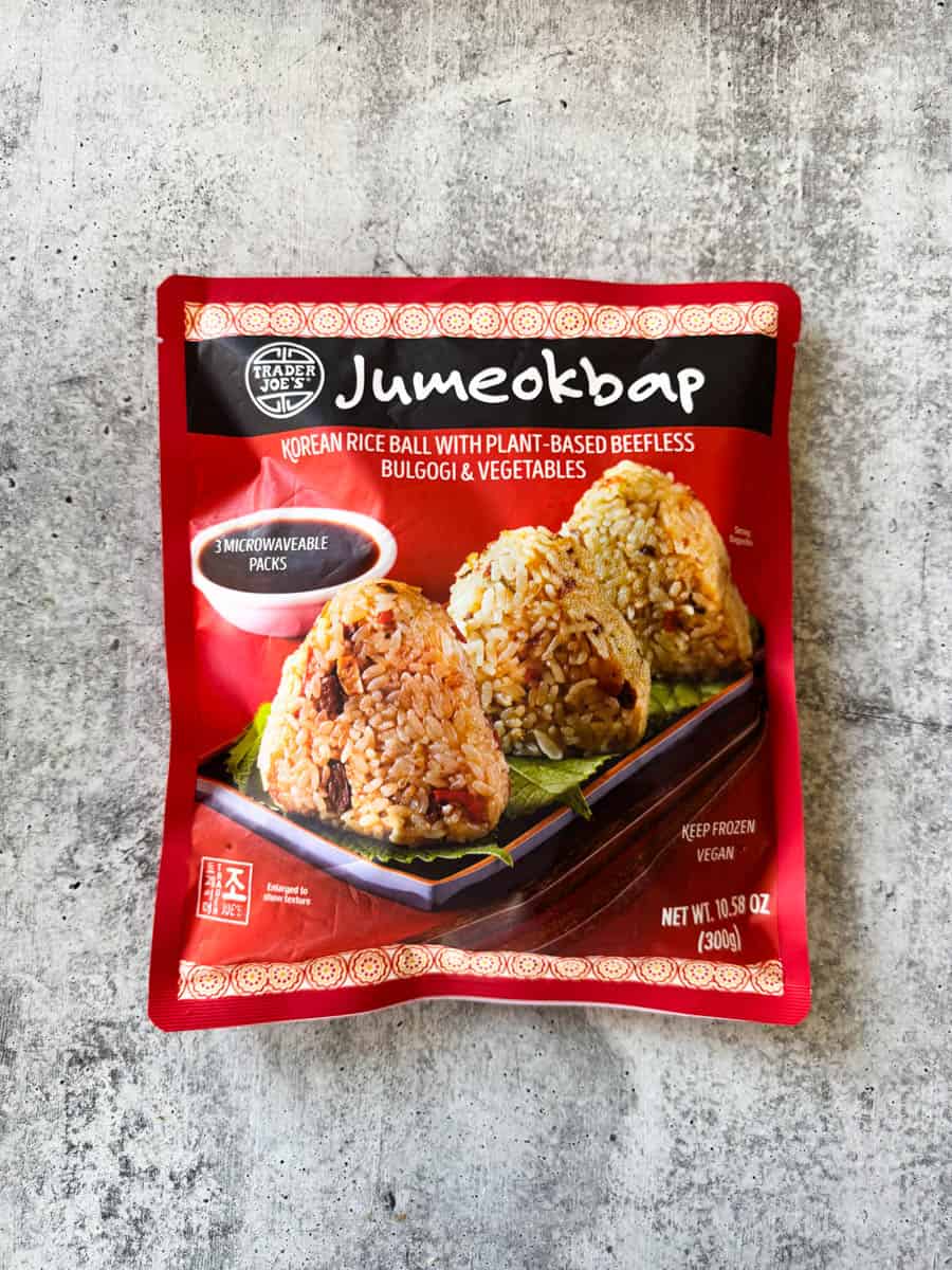 jumeokbap from trade joe's on the table