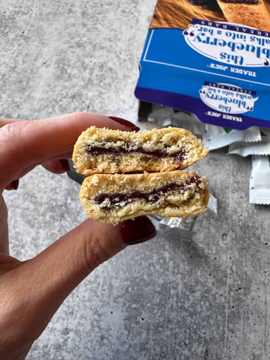 blueberry bars cut in half