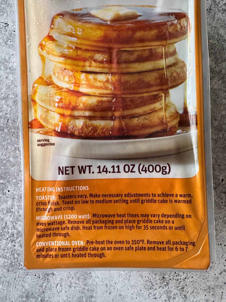 nutrition facts of griddle cakes
