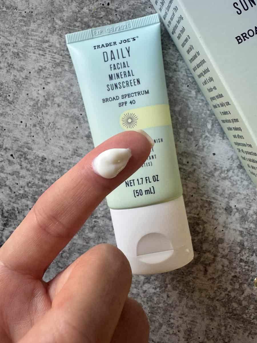 a cream on a finger