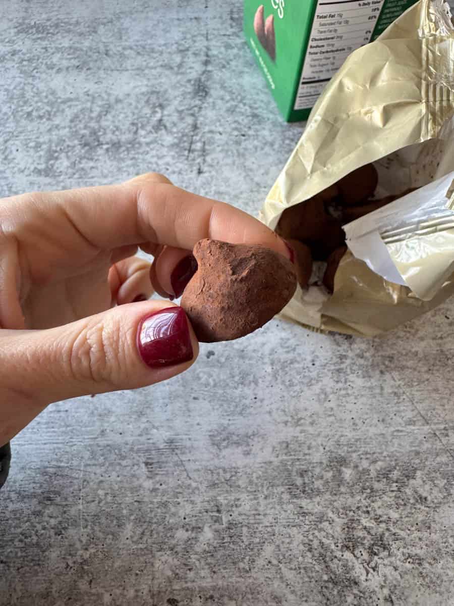 mini truffle in hand