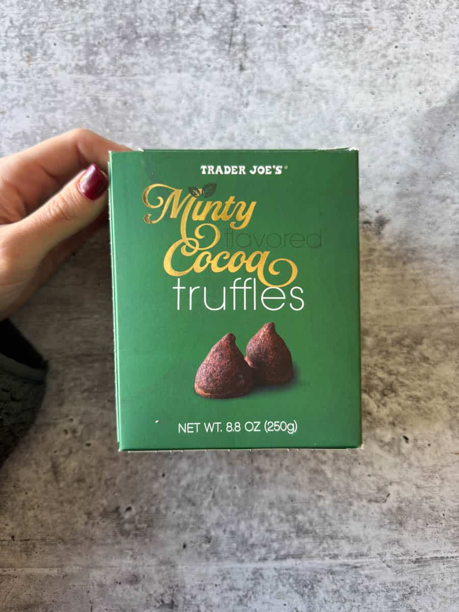 minty flavored cocoa truffles
