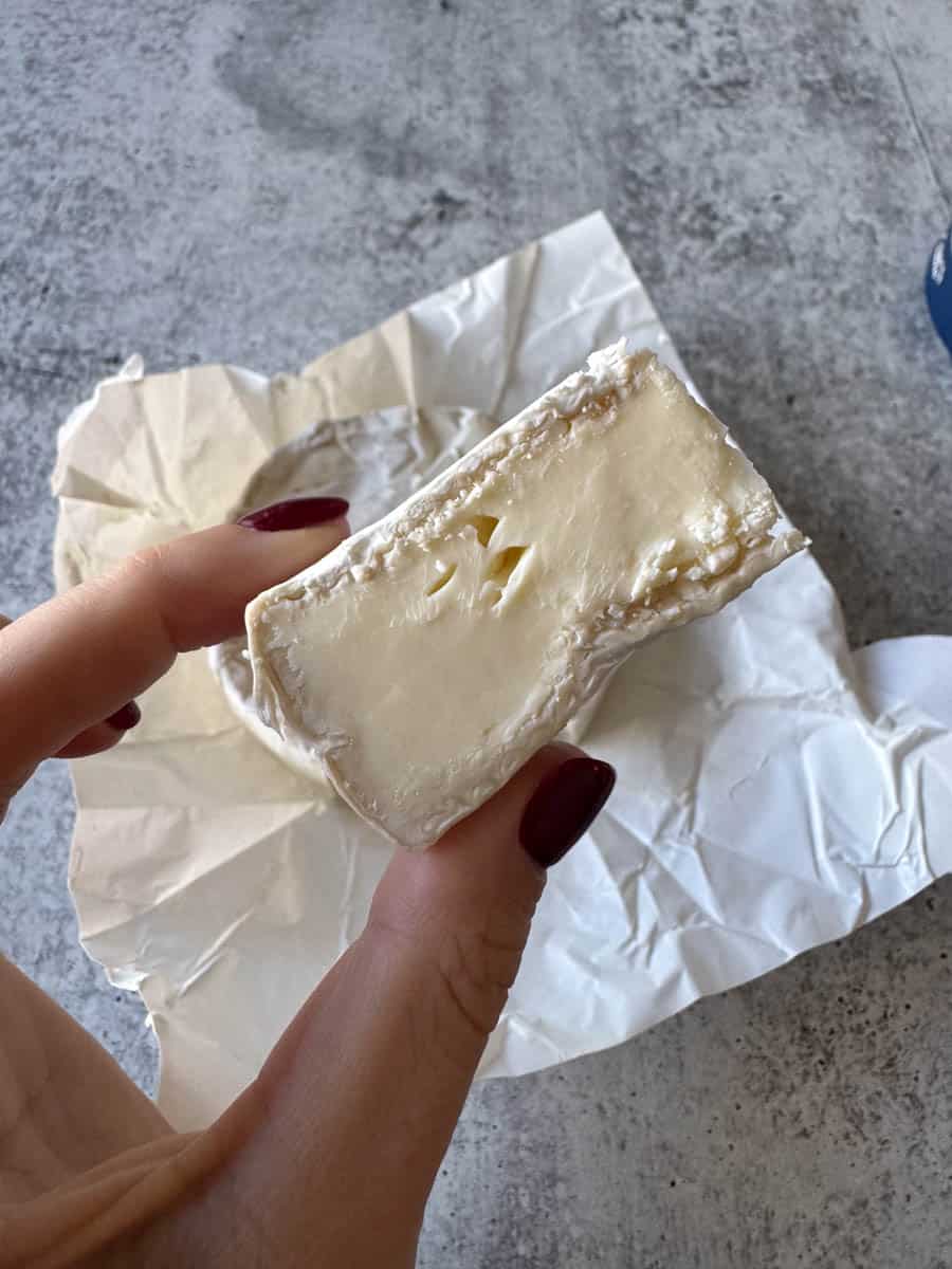 a piece of double cream cheese from trader joe's