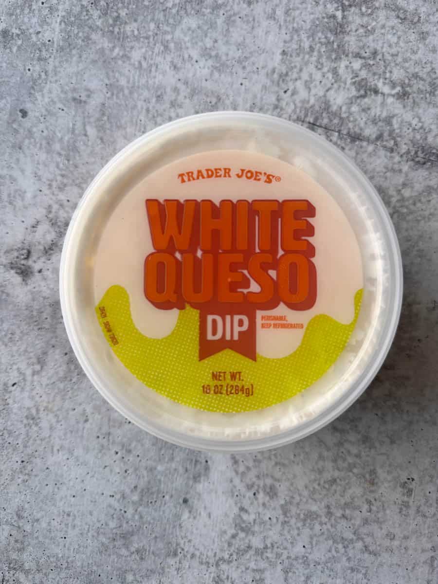 trader Joe's white queso dip jar