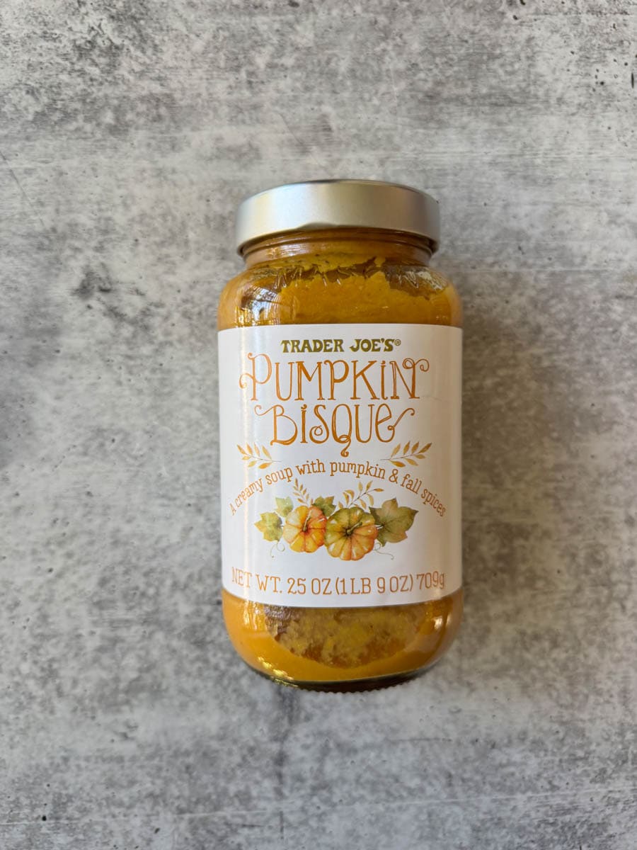 trader joe's pumpkin bisque jar