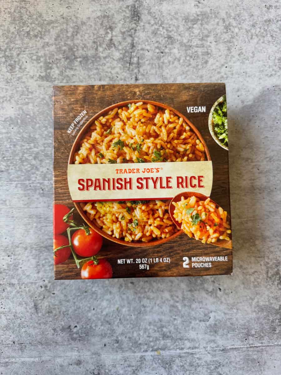 trader joe's spanish style rice box