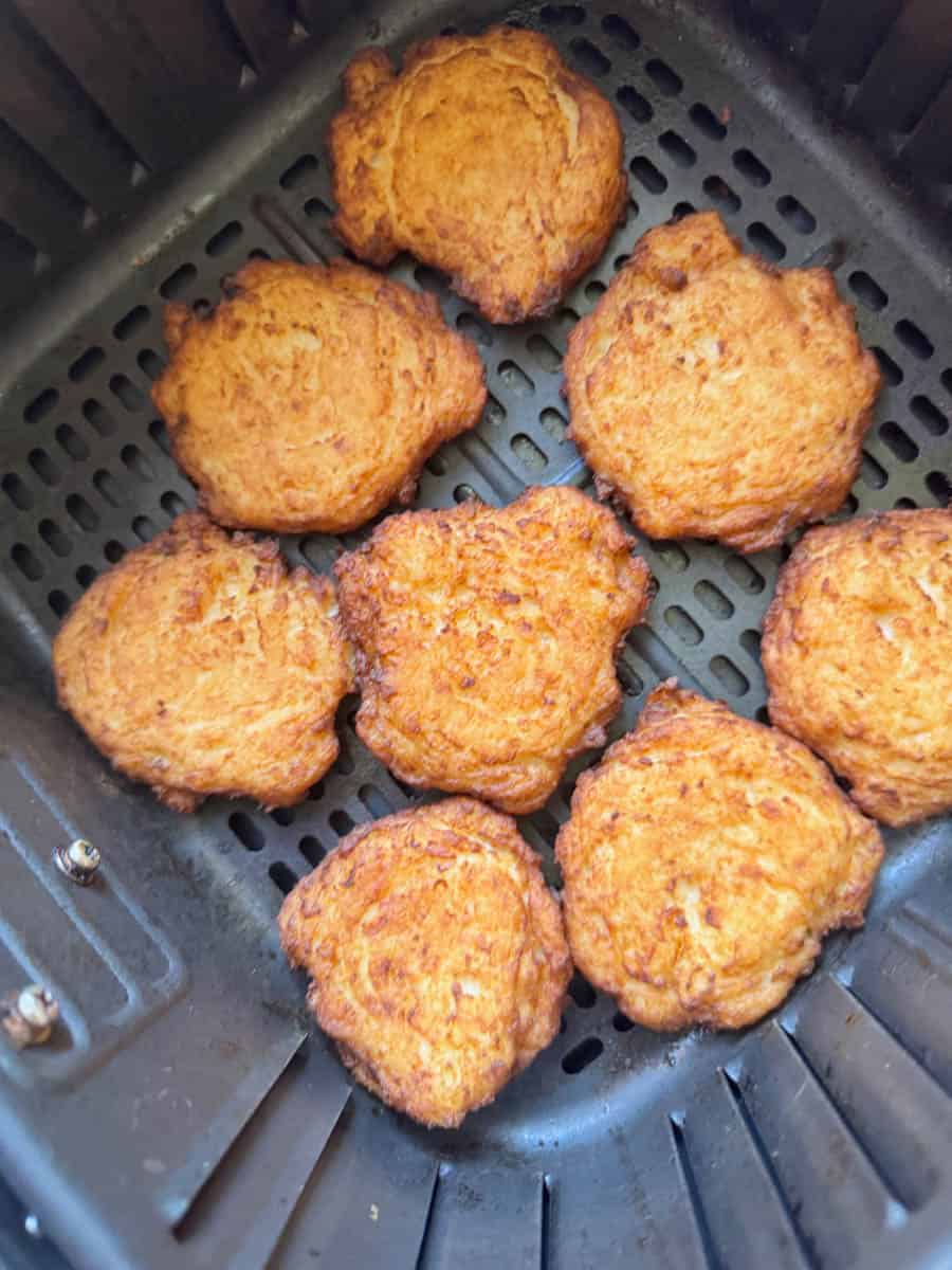 cooked latkes in air fryer