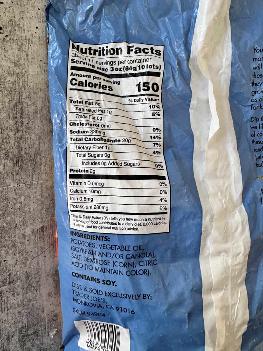 nutrition facts