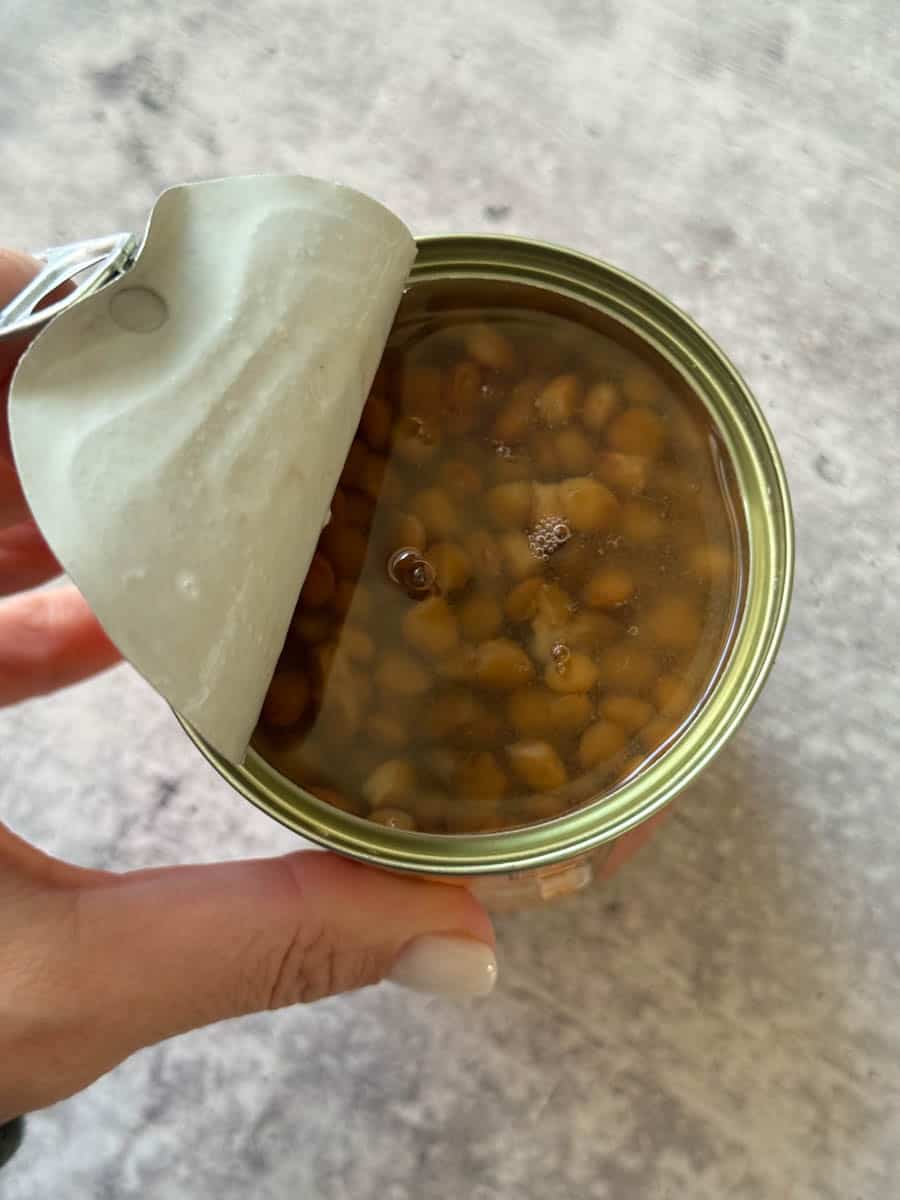 opened can of trader joe's lentils
