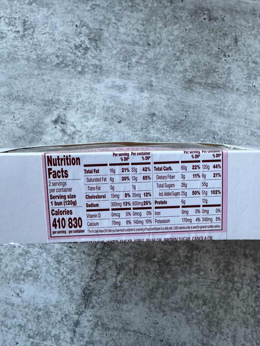 nutrition facts