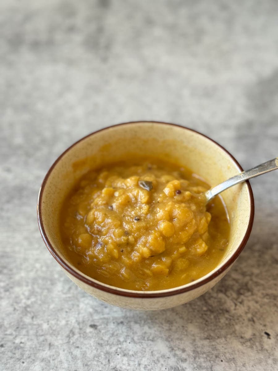 tadka dal from trader joe's in the bowl