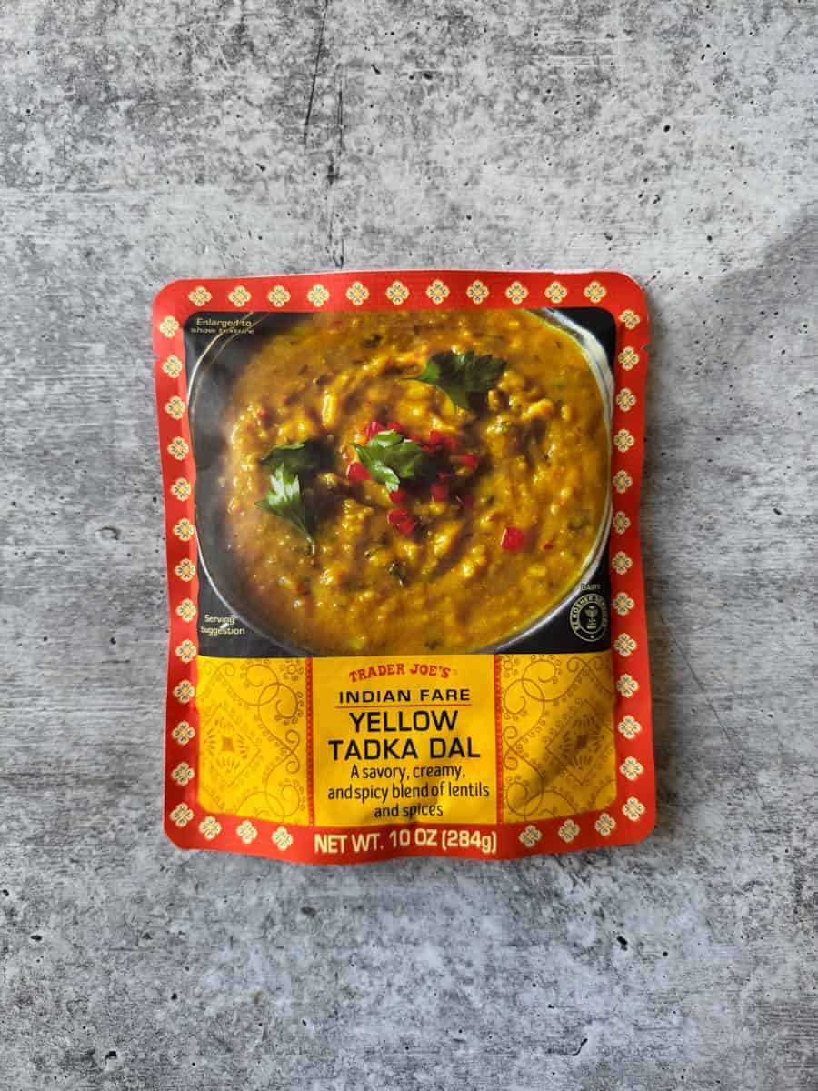 trader joe's yellow tadka dal package