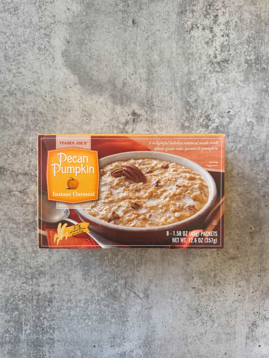 pecan pumpkin instant oatmeal from trader joe's