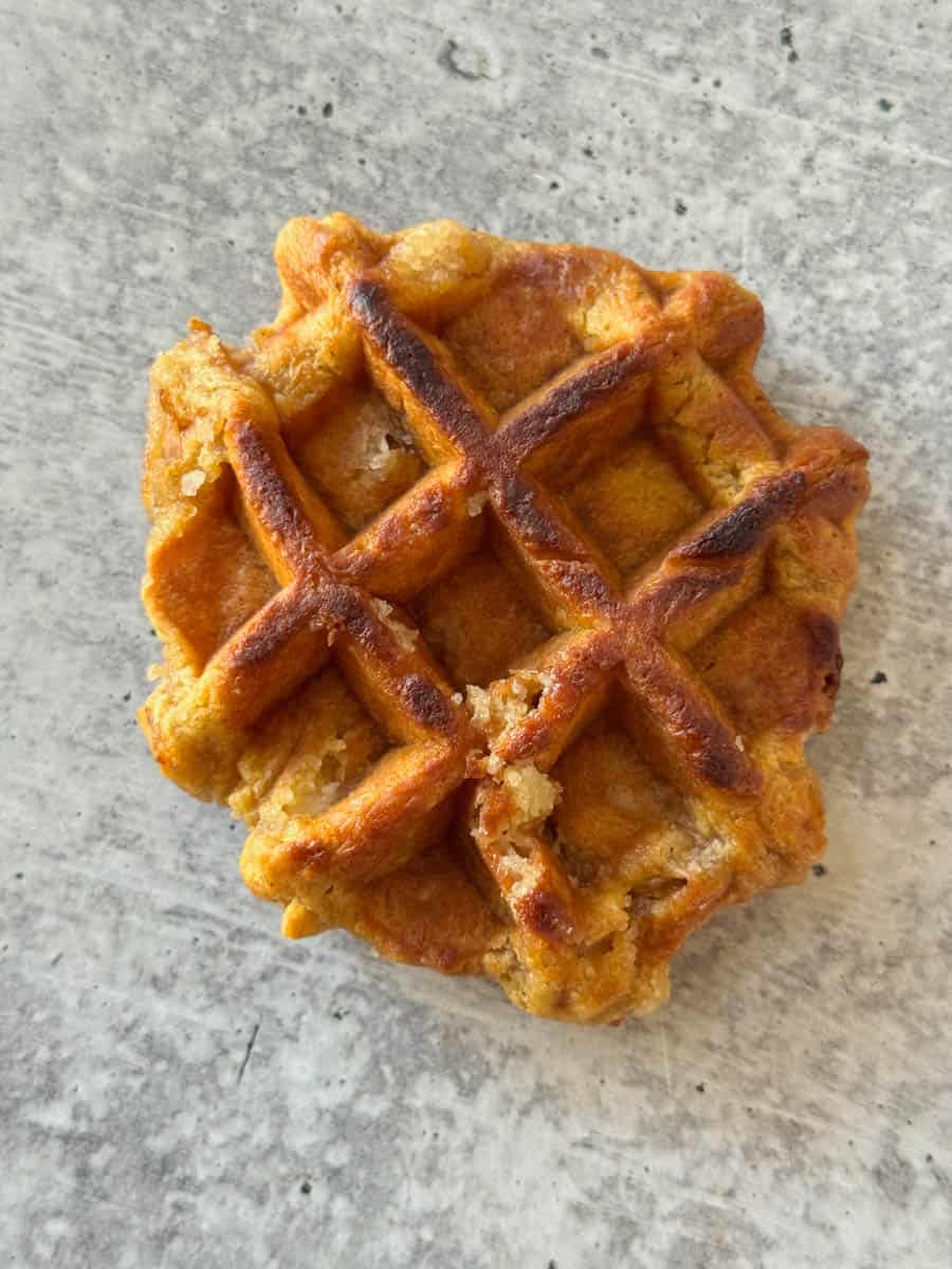 pumpkin brioche waffle on the table