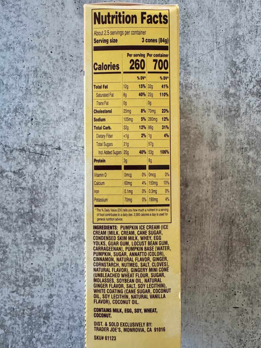 nutrition facts