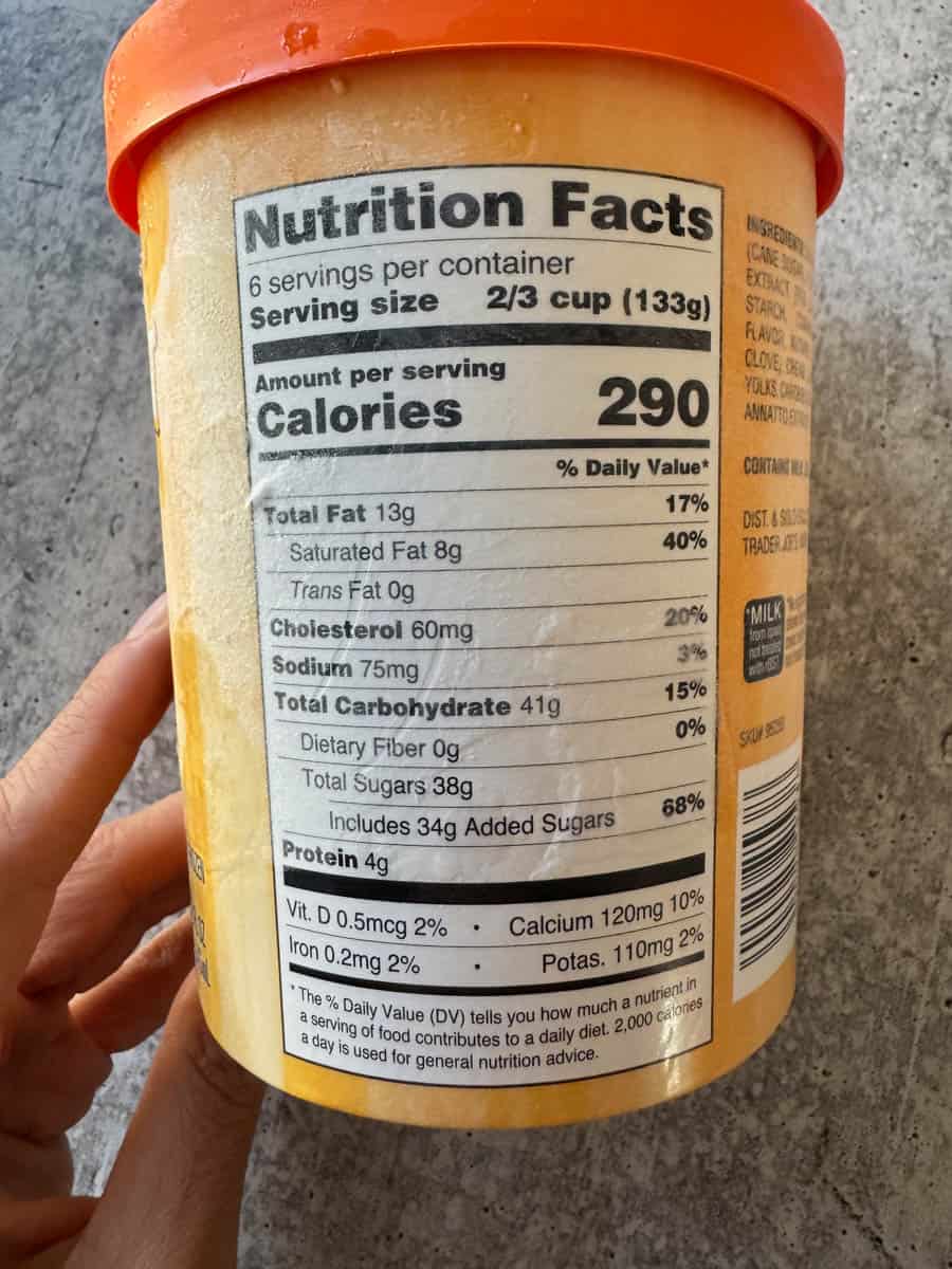 nutrition facts