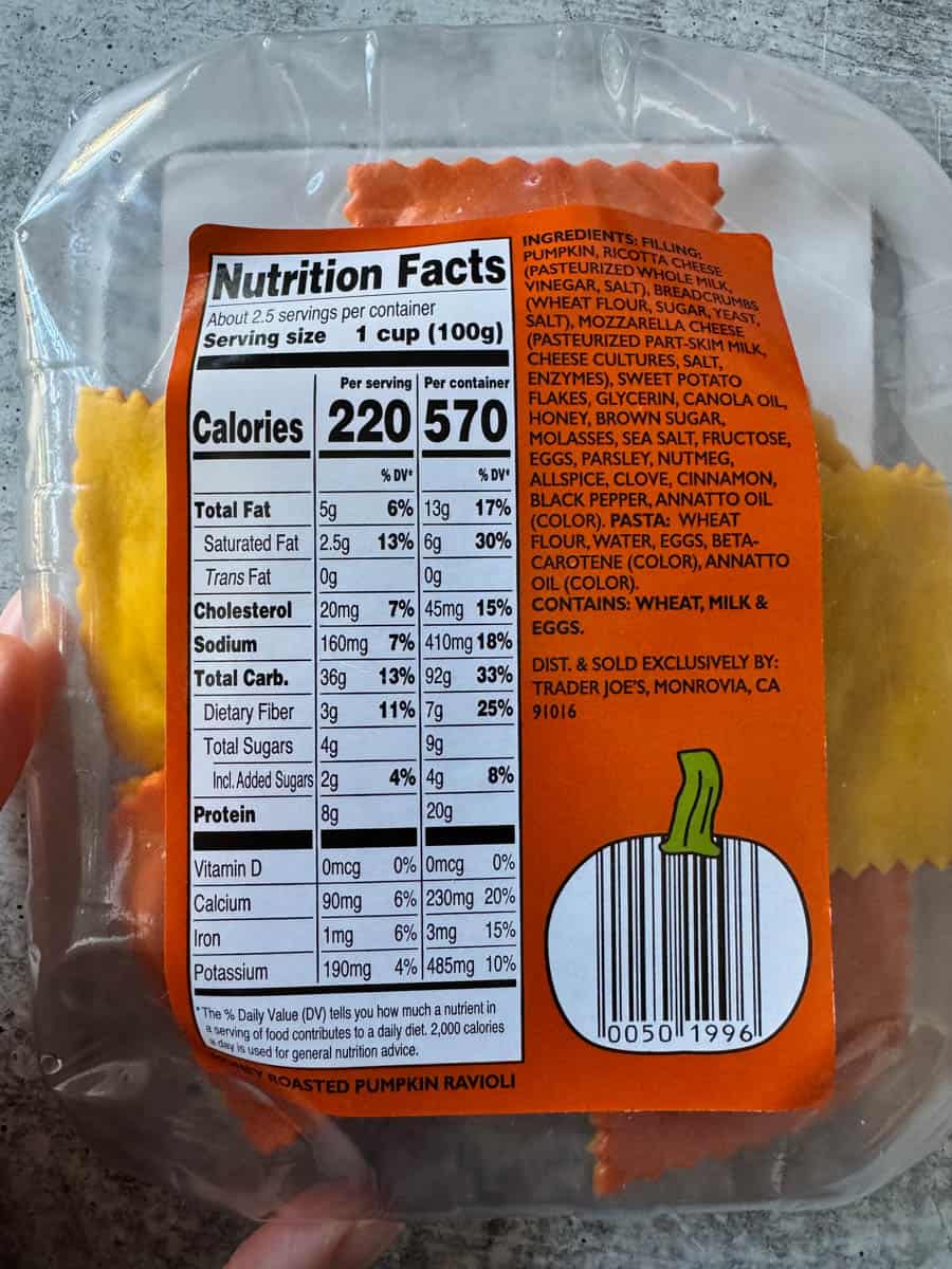 nutrition facts