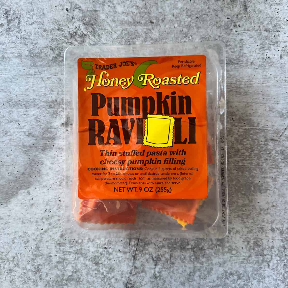 trader Joe's honey roasted pumpkin ravioli