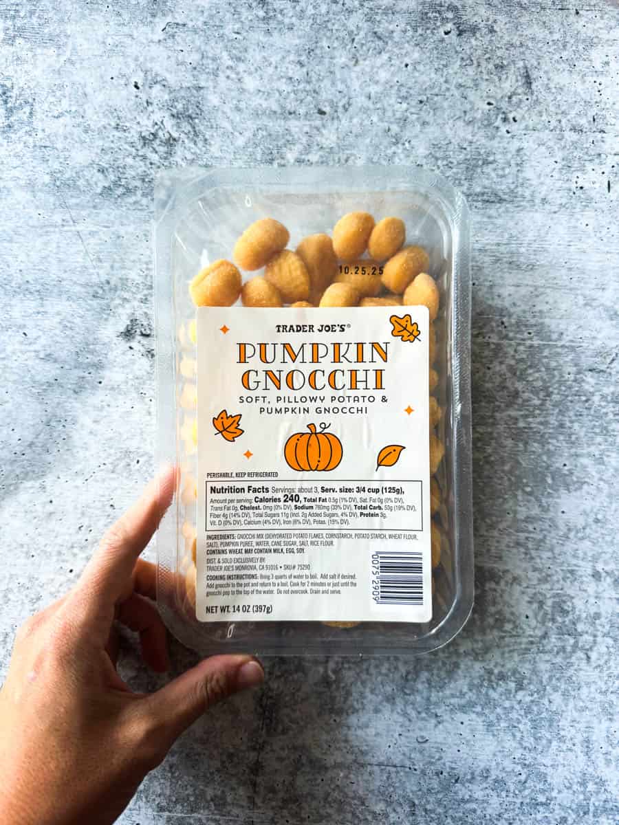 trader joe's pumpkin gnocchi package