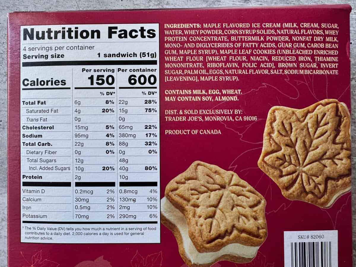 nutrition facts