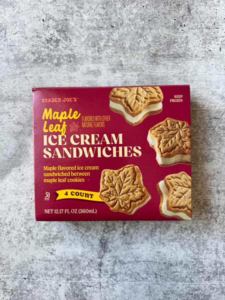 trader joe's maple leaf sandwiches ice cream