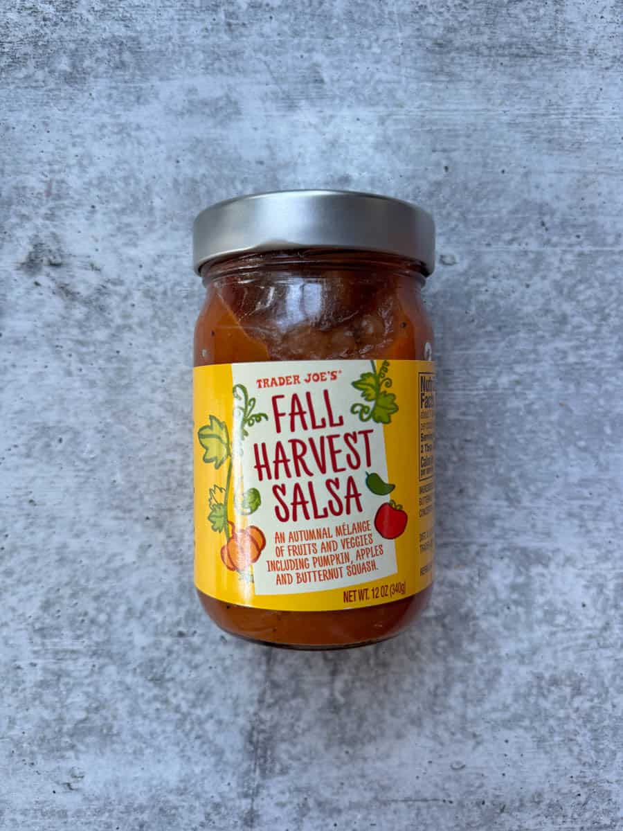 trader joe's fall harvest salsa jar