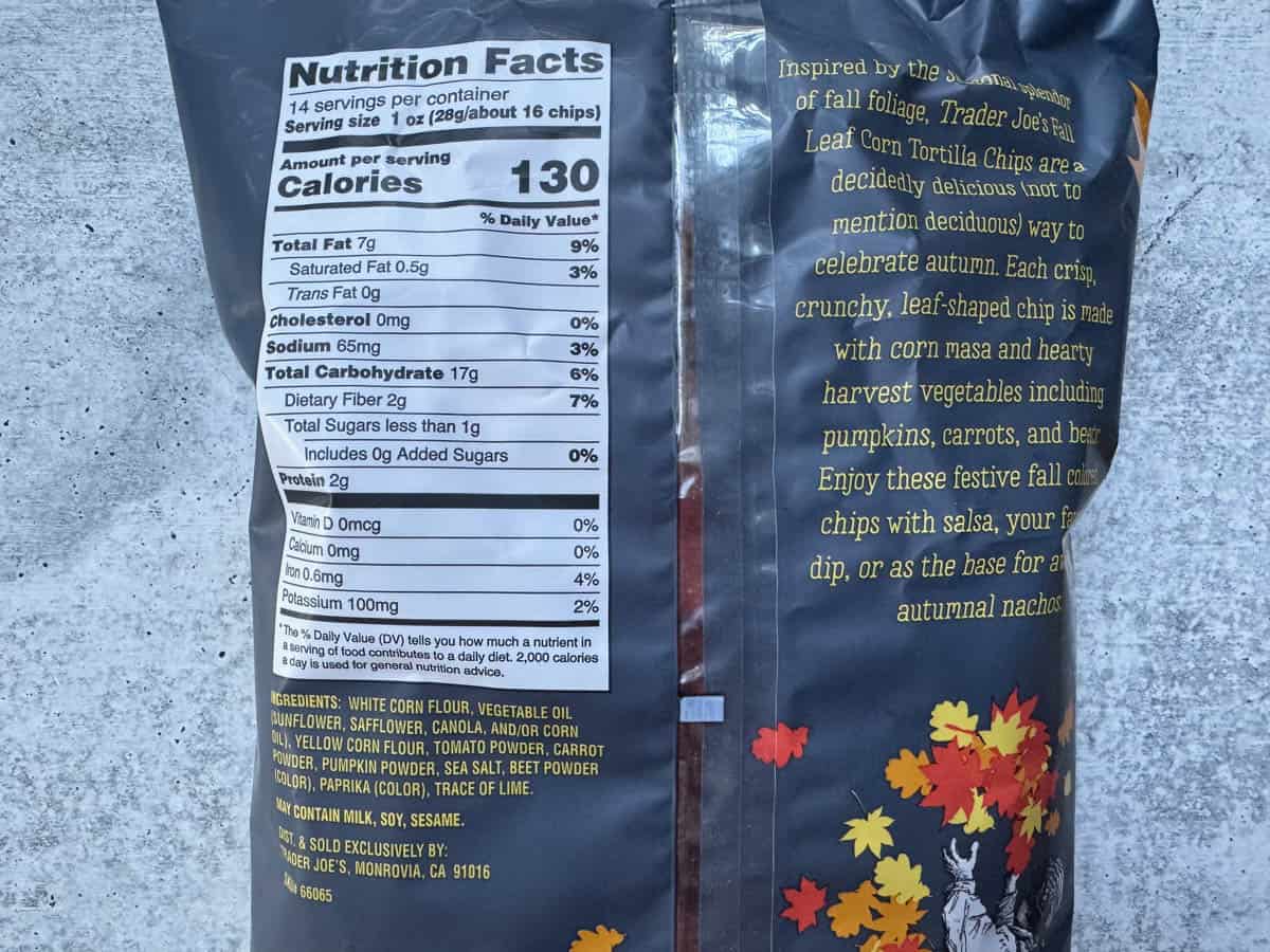 nutrition facts