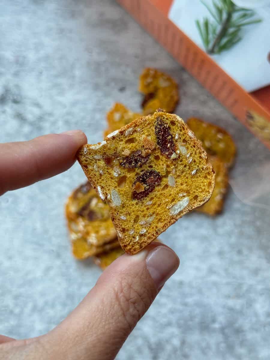 pumpkin crisp in hand