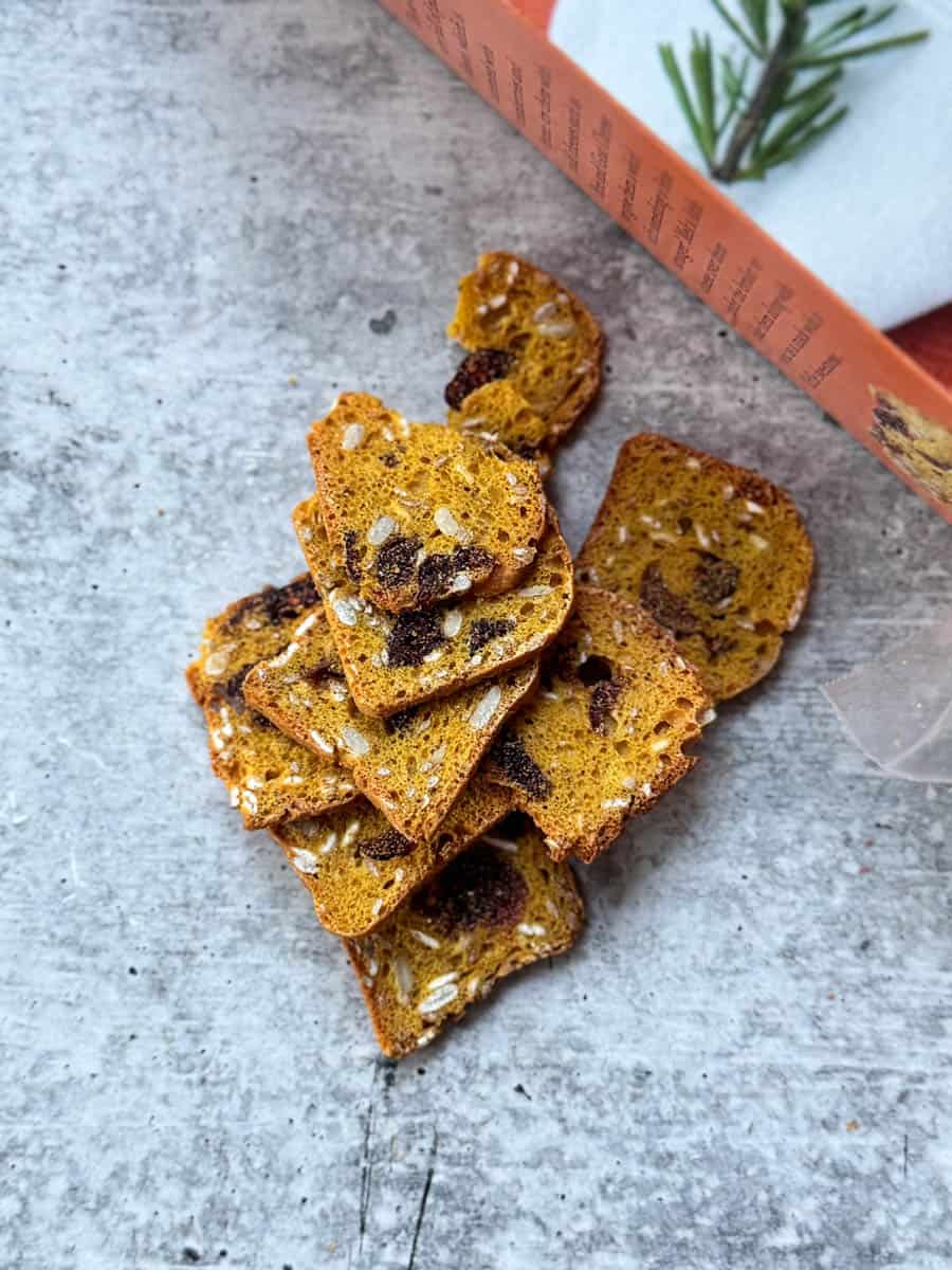 pumpkin cranberry crisps on the table