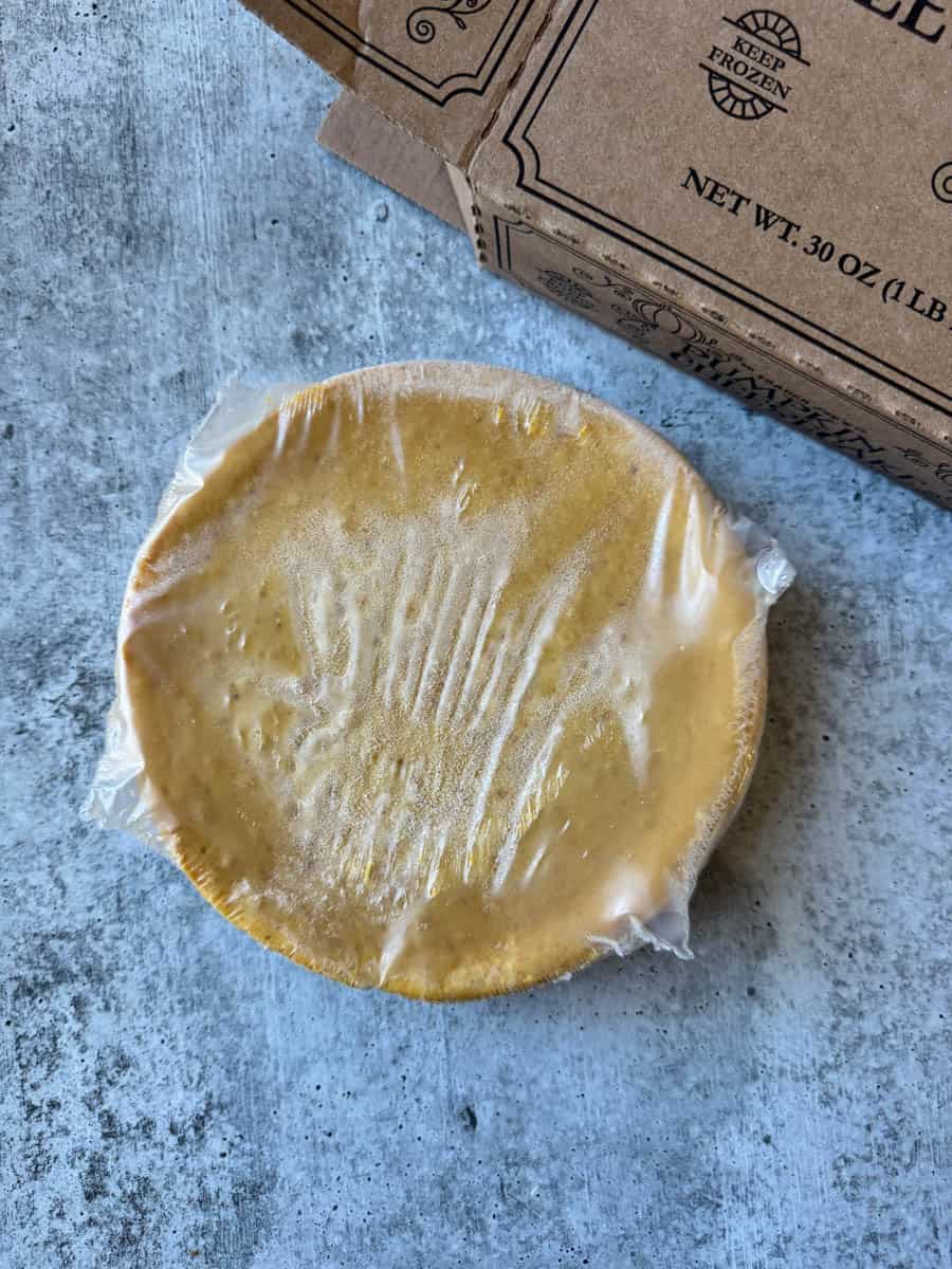pumpkin pie in plastic wrap