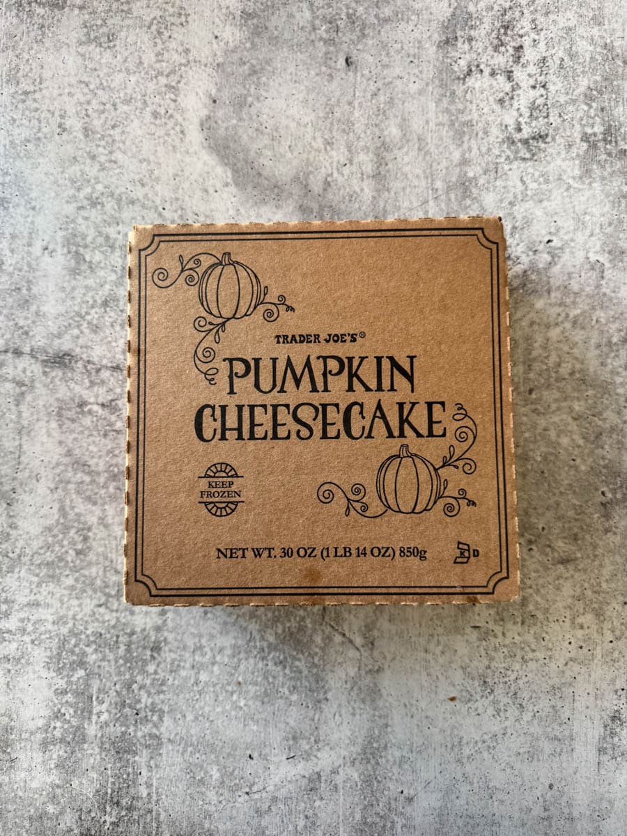 trader joe's pumpkin cheesecake box